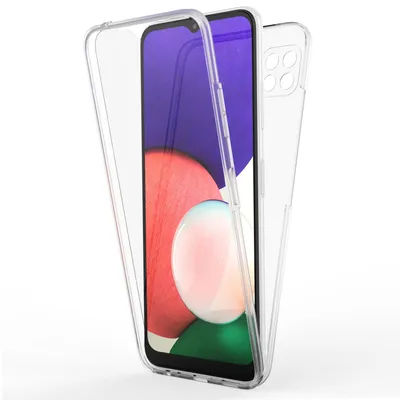 Produktbild von NALIA Klare 360° Schutzhülle für Samsung Galaxy A22 5G, Komplettschutz Transparent, Hardcase & Silikon Bumper