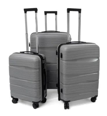 Obrázek produktu pro RGL PP3 Sada kufrů Sada cestovních kufrů Trolleyset Polypropylenová sada kufrů 3v1 3ks XXL XL L Barva: Šedá