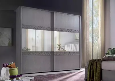 Zdjęcie produktu dla Schwebetüren Schrank Kleiderschrank mit Spiegel Holz Luxus Modernes