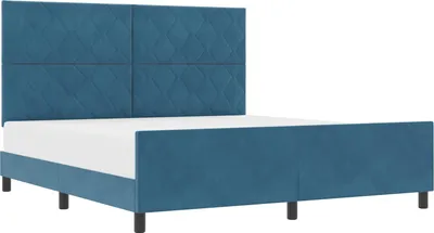 Produktbild von Boxspringbett mit Kopfteil Dunkelblau 180 x 200 cm Samt