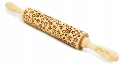 Obrázek produktu pro Folkroll Krásné Květiny Gravírovaný Váleček na Těsto