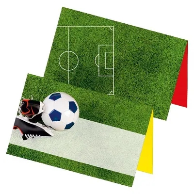 Produktbild von itenga 24x Tischkarten Platzkarten "Fußball Fußballschuhe Rasen" Geburtstag