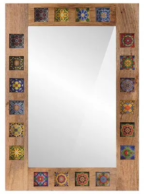 Produktbild von vidaXL Badezimmer Spiegel Natur 50 x 70 x 3 cm Massivholz Mango