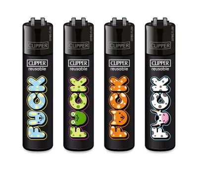 Produktbild von Clipper Feuerzeug 4er Set FFX Happy Fuck