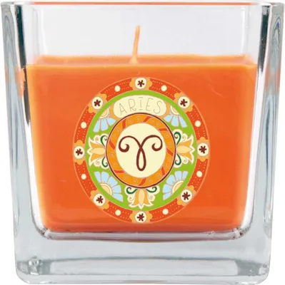 Produktbild von HS Candle "Sternzeichen" Duftkerze  im Bonbonglas ( Widder ) - viele Motive zur Auswahl, 190g - Brenndauer bis zu 50 Std - Aries