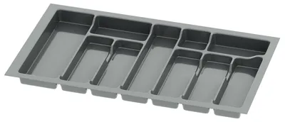 Produktbild von Sossai Besteckeinsatz Divio für Schubladen 80cm | 73 x 43 cm | Anthrazit Besteckkasten Schubladeneinsatz