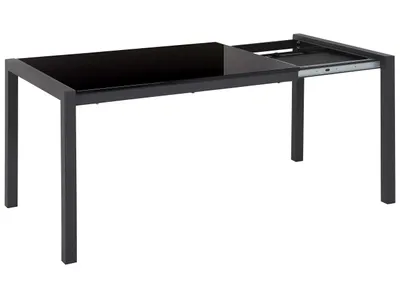 Zdjęcie produktu dla BELIANI Stół do jadalni czarny rozkładany 120/160 x 80 cm prostokątny rozsuwany blat klasyczny 6 miejsc