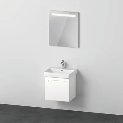 Produktbild von Badmöbel-Set DURAVIT No.1 BxHxT 55 x 200 x 45 cm Frontfarbe weiß mit Waschtisch weiß und Waschtischunterschrank mit Inne