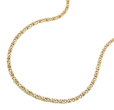 Produktbild von 1,2mm S-Panzer Kette Halskette Collier aus 585 Gold Gelbgold 42cm Goldkette