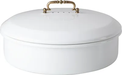 Obrázok produktu pre Riess Box na obed s vekom Ø36cm Mosadzná rukoväť Smalt Classic White
