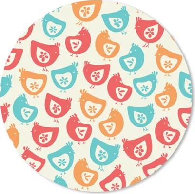 Produktbild von MuchoWow® Mauspad Mousepad Huhn - Muster - Blumen 50x50 cm - Mousepads - Maus Mat - Pad - Mausunterlage - Vinyl