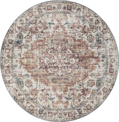 Obrázok produktu pre benuta prateľný vintage koberec George Viacfarebná ø 120 cm okrúhly obývačka spálňa mäkký orientálny