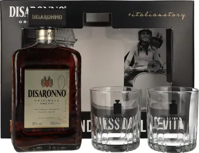 Image de Disaronno Originale 28% Vol. 0,7l en boîte cadeau avec 2 Verres