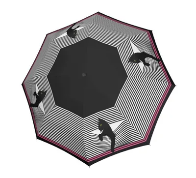 Immagine prodotto di doppler ombrello a bastone ombrello Fiber Flex Automatic Timeless Cozy Cat nero multicolore