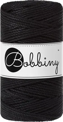 Produktbild von Bobbiny 3PLY Macramé Rope 3 mm 100 m Black Schnur