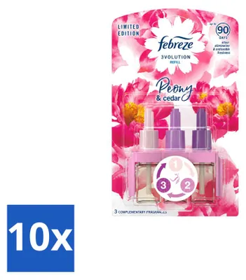 Imagen del producto de 10 unidades de recambio Febreze 3Volution – Pionista y cedro – Paquete económico