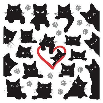 Produktbild von AG Design Wandstickers Katzen, 30 x 30 cm