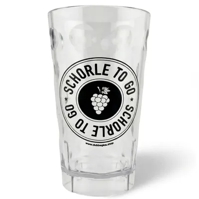 Schorle to go Dubbebecher 0,5 Liter (Transparent) aus Plastik | Pfalz Dubbeglas Kunststoff
