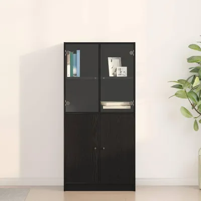 Obrázek produktu pro vidaXL Vysoká skříňka, černá, vzhled dubu, 68 x 37 x 142 cm
