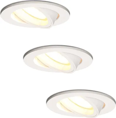 Produktbild von hoftronic LED Einbaustrahler 4W 345lm 2700K GU10 Weiß Schwenkbar Dimmbar