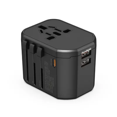 Produktbild von Universal Reiseadapter für EU / UK / USA [2x USB-A & 1x USB-C] Travel Adapter Netzadapter Reisestecker