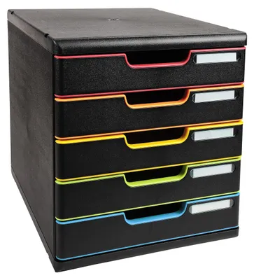 Image de Exacompta Module de classement Modulo 5 tiroirs fermés Noir/arlequin 301914D