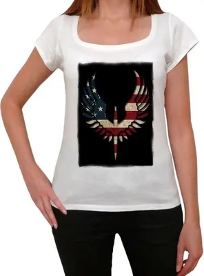 Produktbild von Damen Grafik T-Shirt Usa Weißkopfseeadler – Usa Bald Eagle – Öko-Verantwortlich Vintage Jahrgang Kurzarm Lustige Druck Geburtstag Geschenk Frau