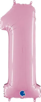 Produktbild von Folienballon Zahl 1, Rosa, Pastellrosa, 66 cm, Grabo