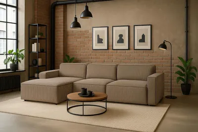 Produktbild von Kaiser Möbel Ecksofa Cursal L-Form, Stoff Poso, Dunkelbeige, Links