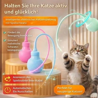 Produktbild von Interaktives Katzen Spielzeug ROSA mit beweglichem Schwanz automatisch USB aufladbar