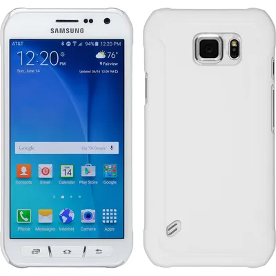 Produktbild von PhoneNatic Case kompatibel mit Samsung Galaxy S6 Active - Hülle weiß gummiert Hard-case + 2 Schutzfolien