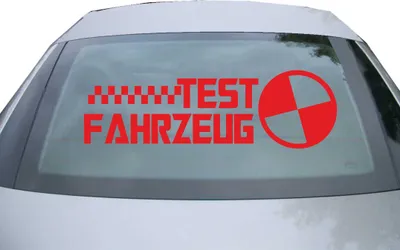 Produktbild von Indigos UG - Aufkleber Heckscheibe & Motorklappe DE6973 - rot - 600x186 mm - Testfahrzeug - Auto Scheiben Fenster Heckklappe Tuning Racing JDM - Die cut