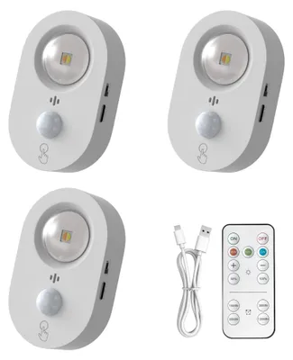 Produktbild von LED Schrankleuchte Weiß Bewegungsmelder Kaltweiß 3er-Pack 6,5 cm