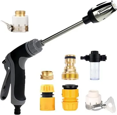 Image de Nettoyeur haute pression à turbine pour tuyaux d'arrosage – Pulvérisateur de jardin pour l'arrosage, le lavage de voiture et la douche des animaux domestiques