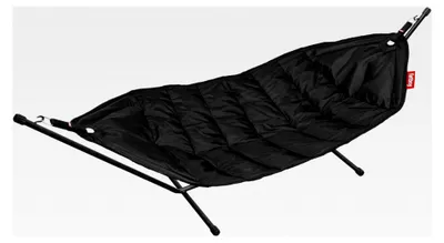 Produktbild von Headdemock Hängematte Schwarz - Hängematte mit Gestell - Für Garten und Terrasse - 270 x 138 cm