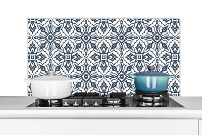 Obrázok produktu pre MuchoWow® Splashback Kuchyňa - Kuchynský backsplash - Ochrana steny pre sporák a drez Vzory - Mandala - Modrá 100x50cm Alu-Dibond (alternatíva k