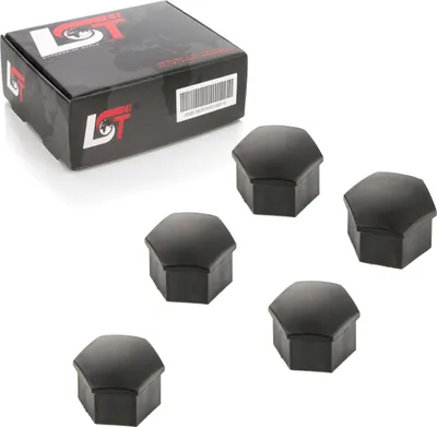 Produktbild von 5x Radschrauben Kappen Radschraubenkappen 17 mm schwarz für AUDI PORSCHE