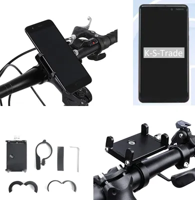 Produktbild von K-S-Trade Handyhalterung für das Fahrrad kompatibel mit Samsung Galaxy S10e Halter Lenkstange Fahrradhalterung Motorrad Bike Mount Befestigung