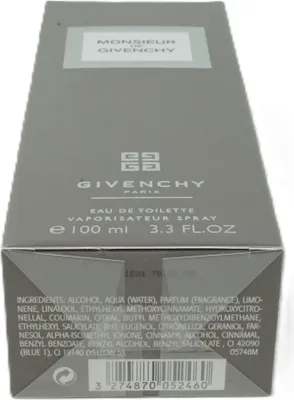 Produktbild von Givenchy Monsieur de, Männer, 100 ml, Nicht nachfüllbare Flasche, Spray, ALCOHOL, AQUA (WATER), PARFUM (FRAGRANCE), LIMONENE, LINALOOL, ETHYLHEXYL METHOXYCINNAMATE,..., 1 Stück(e)