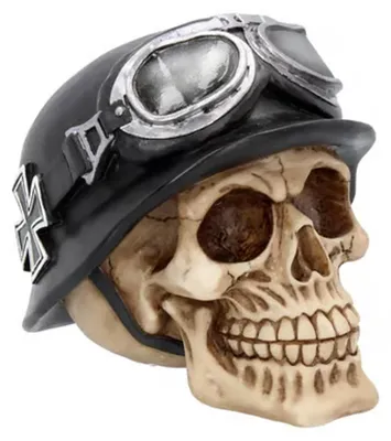 Produktbild von Nemesis Now - "Iron Cross Helmet" Motorrad-Stil Reithelm CD2466 (Einheitsgröße) (Schwarz/Cremefarbe)