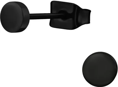 Produktbild von Titan Ohrringe Ohrstecker mit Kreis 4-8mm schwarz Größe - 4 mm