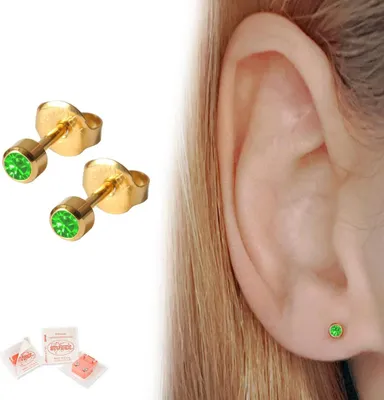 Produktbild von Medizinische Ohrstecker / Gesundheitsstecker / Erstohrstecker Zirkonia gold von Studex hellgrün