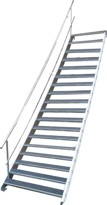 Produktbild von title": "Tailor Made Metal, Stahltreppe, 18 Stufen, 100 cm Breite, Höhe 299-360 cm, einseitiges Geländer, Stahl S 235
