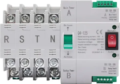 Produktbild von Überschaltungsschalter, Automatischer Betrieb, 63A Kapazität, 220V, Grau