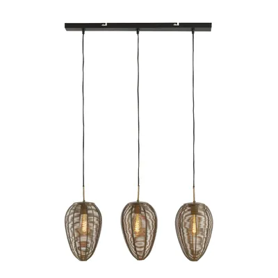 Image de Light & Living - suspension - Yaelle - bronze - métal - grande lampe de table à manger - E27 - 2969818