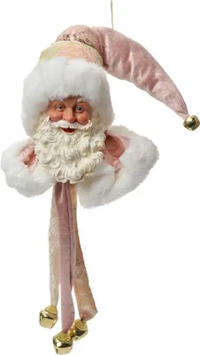 Immagine prodotto di Targhetta natalizia Clayre & Eef Babbo Natale 70 cm tessuto rosa