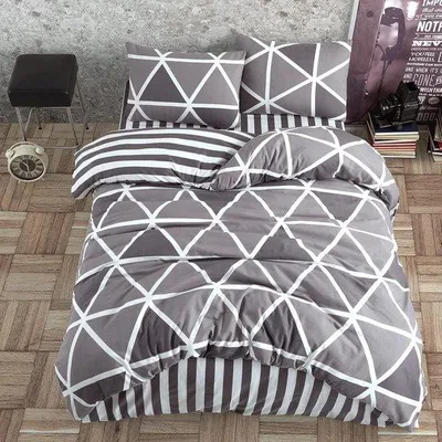 Produktbild von Famanu Bettwäsche Set 135 x 200 cm, 4-teilig, grau, mit Reißverschluss