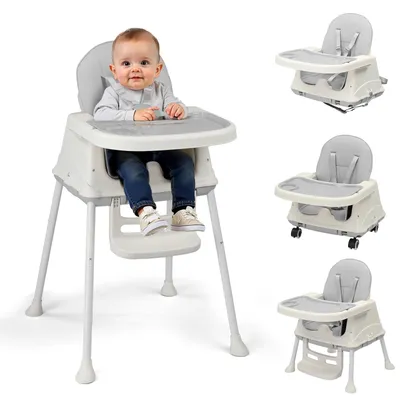 Produktbild von FCH Hochstuhl Baby 4-in-1 Kinderhochstuhl - Abnehmbar Esszimmerstuhl, Kinderwagen - Mitwachsstuhl und Babystuhl für Neugeborene