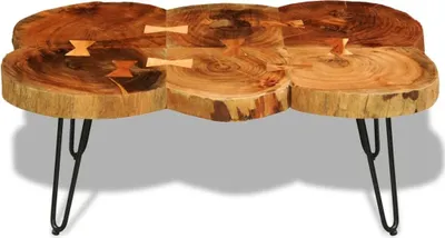 Produktbild von vidaXL Couchtisch 35 cm 6 Baumscheiben Massivholz Akazie