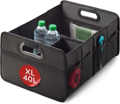 Produktbild von Praknu XL Faltbarer Kofferraum-Organizer mit 3 Fächern , Für großen Kofferraum